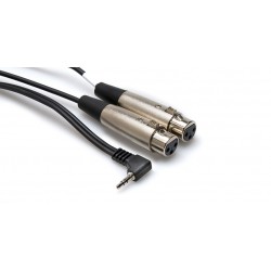 HOSA - CYX-402F Microphone Cable (Dual XLR3F to Right-angle 3.5 mm TRS / 2 ft) 